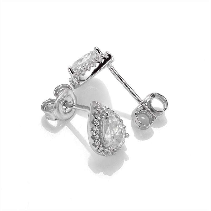 Florence Halo Moissanite Stud Earrings (1.0 ct.tw.)-VOOGME