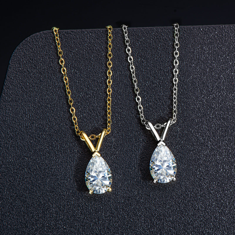 Pear Shape Moissanite Pendant 1.5 ct-VOOGME