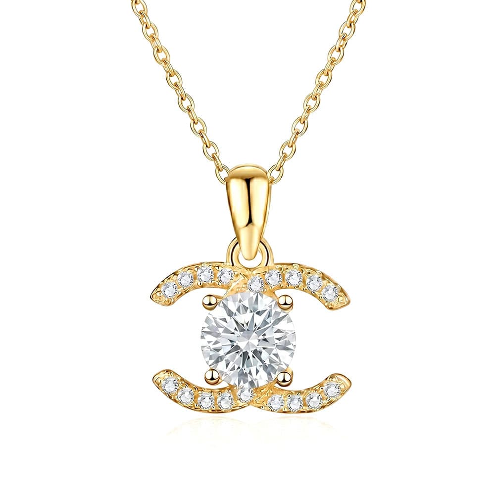 Double C Moissanite Necklace
