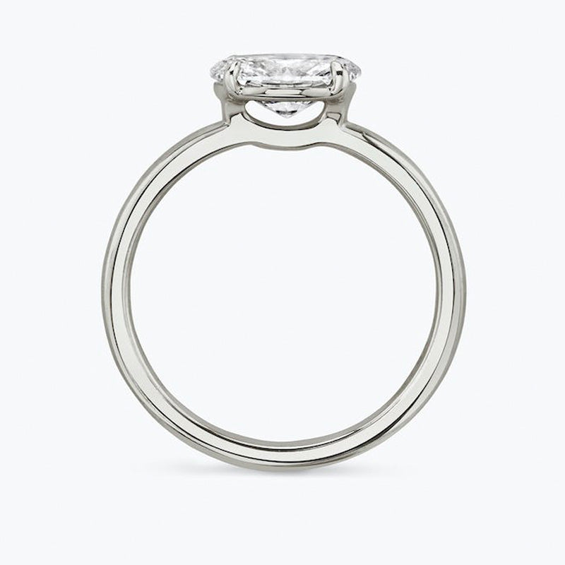 East West Pear Moissanite Engagement Ring-VOOGME