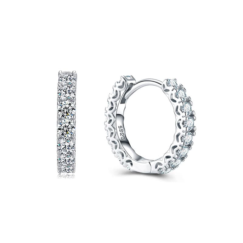 Elena Moissanite Hoop Earrings