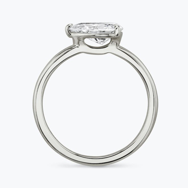 East West Pear Moissanite Engagement Ring-VOOGME