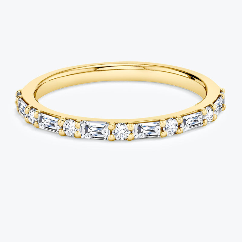 Alliance Alternating Moissanite Wedding Band-VOOGME