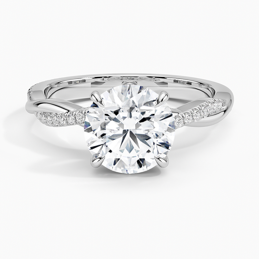 Infinity Twist Hidden Halo Moissanite Engagement Ring-VOOGME