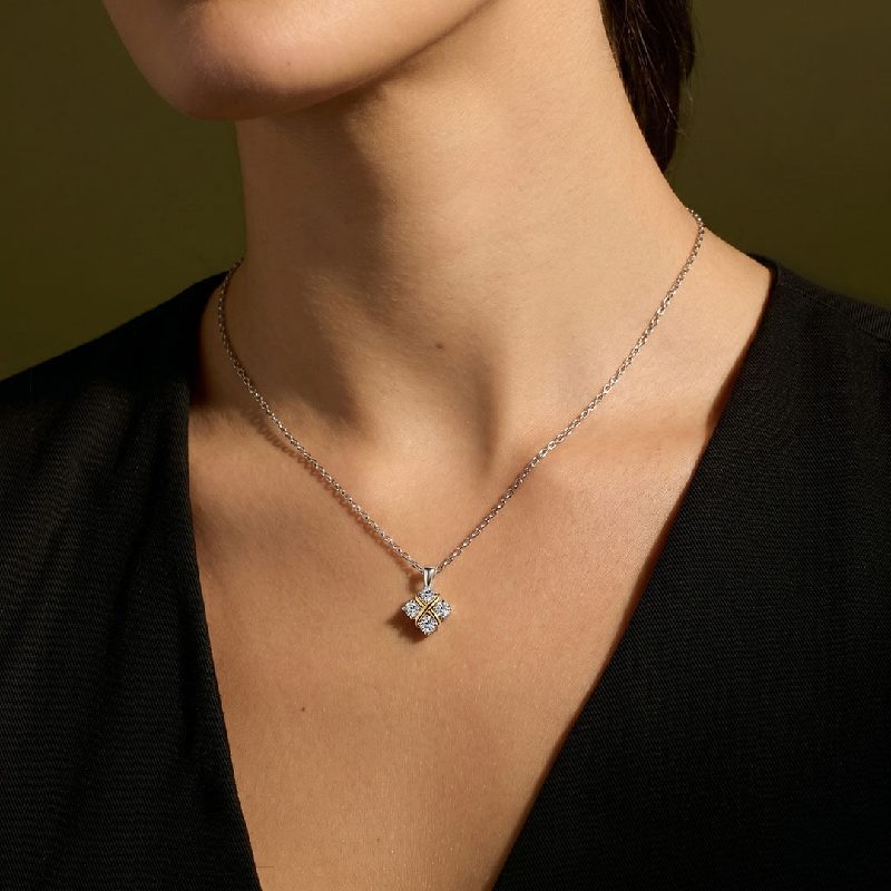 X Relief Moissanite Necklace