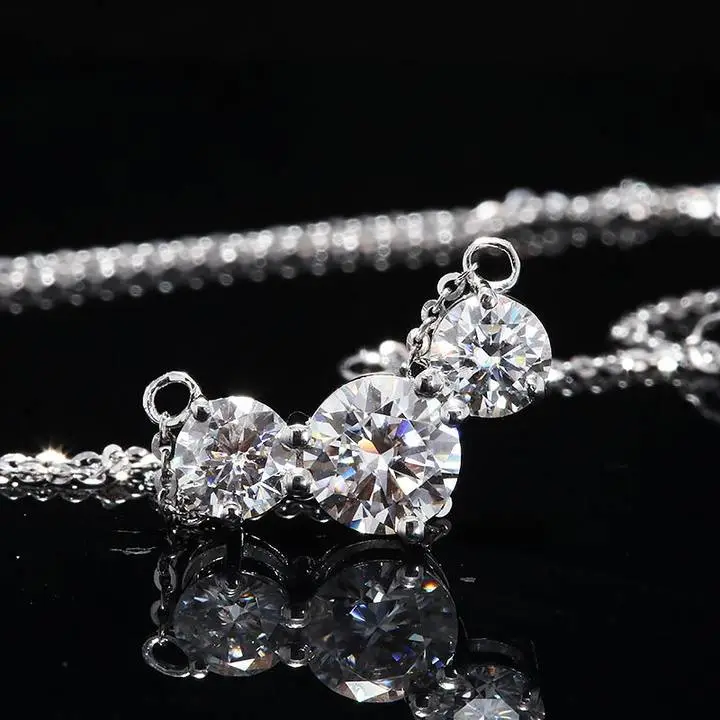 Classic Three Stones Moissanite Pendant 4.0 ct