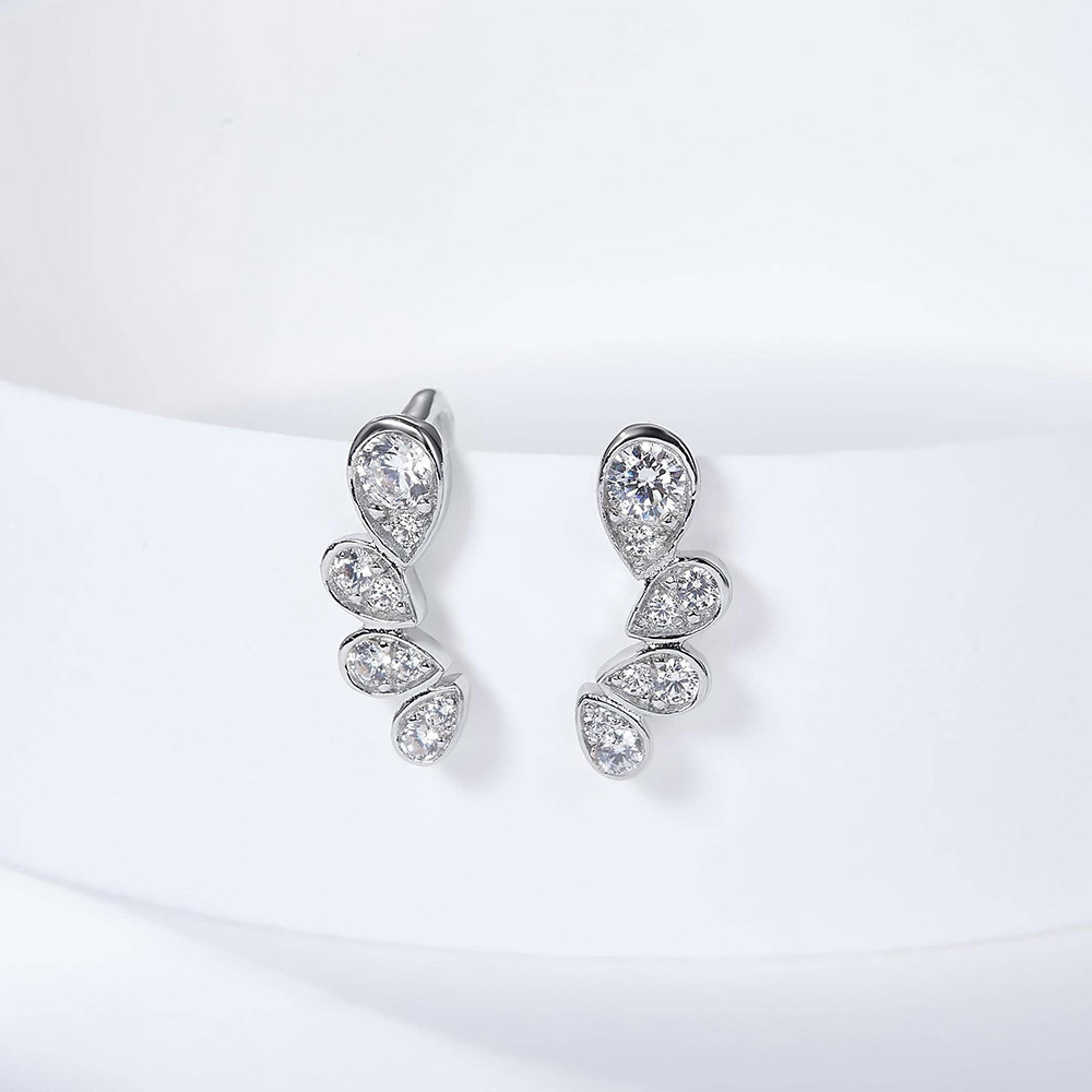 Pear Shape Moissanite Hook Earrings