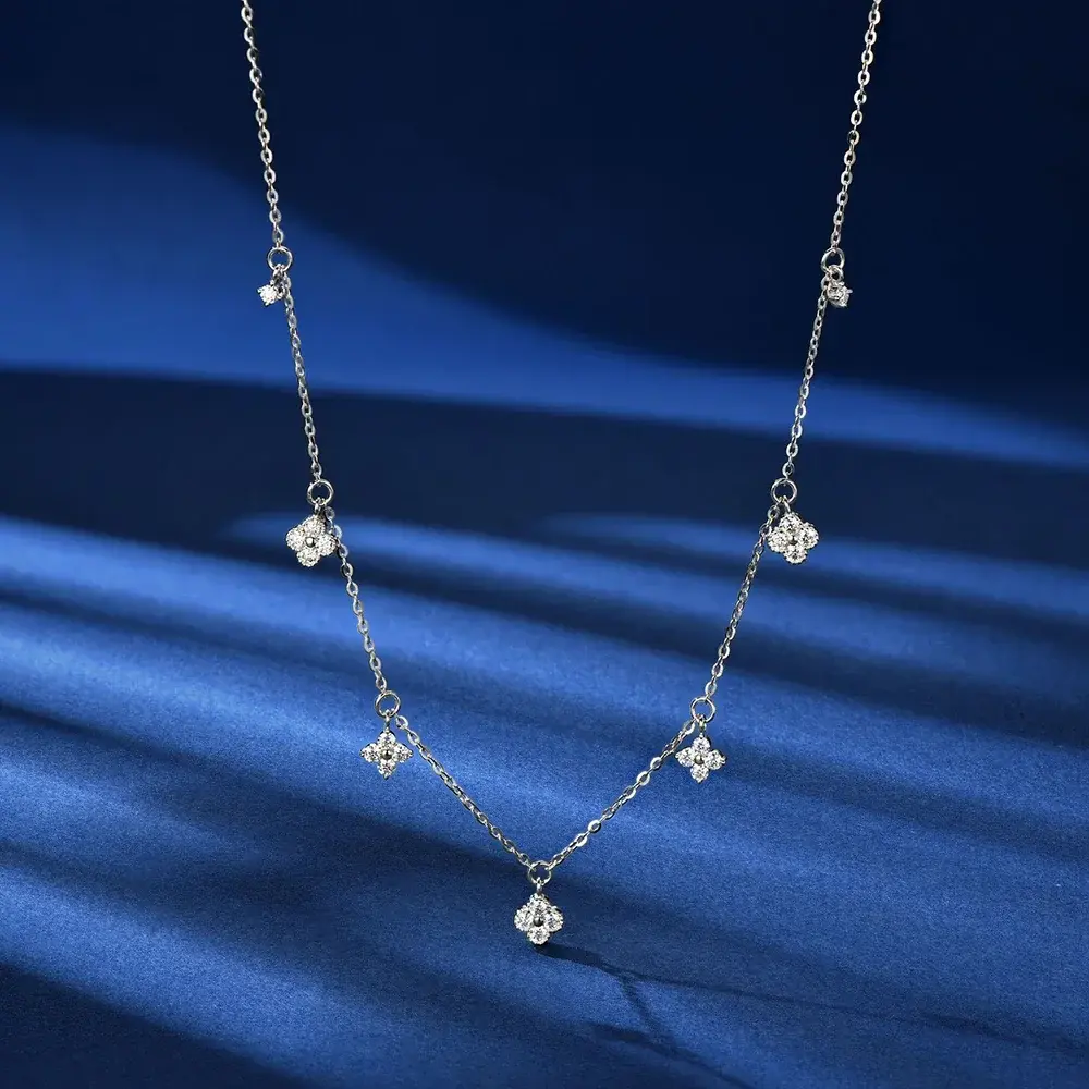 Creed Clover Moissanite Necklace