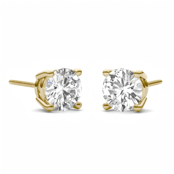Lab-Created Diamond Four-Prong Stud Earrings