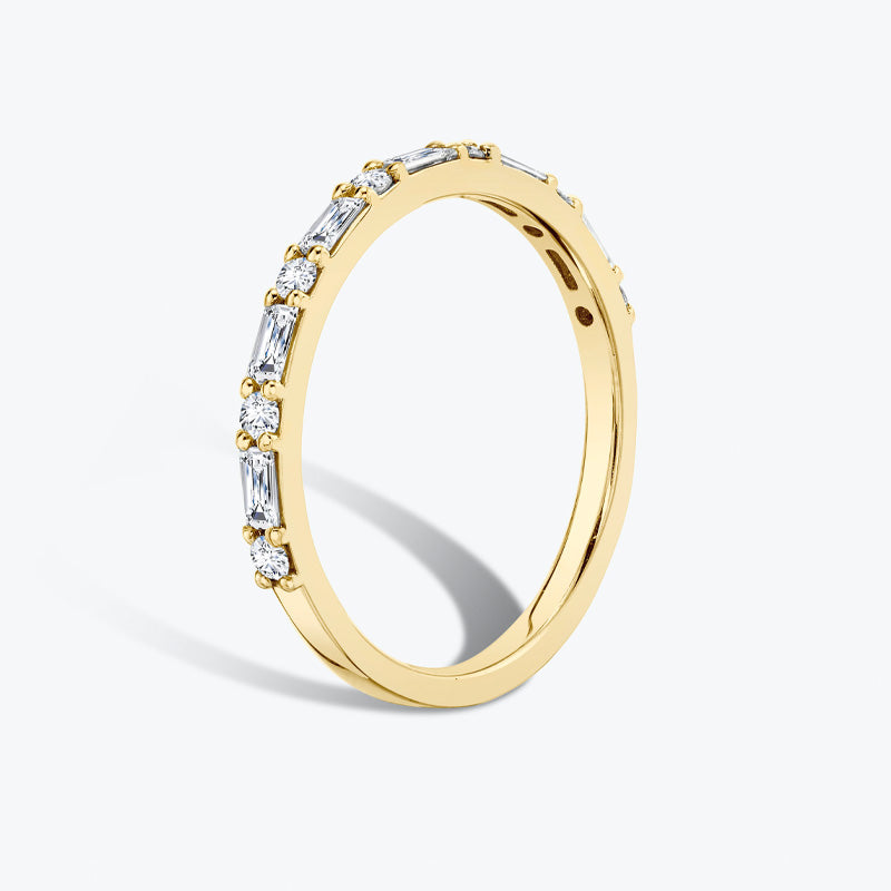 Alliance Alternating Moissanite Wedding Band-VOOGME