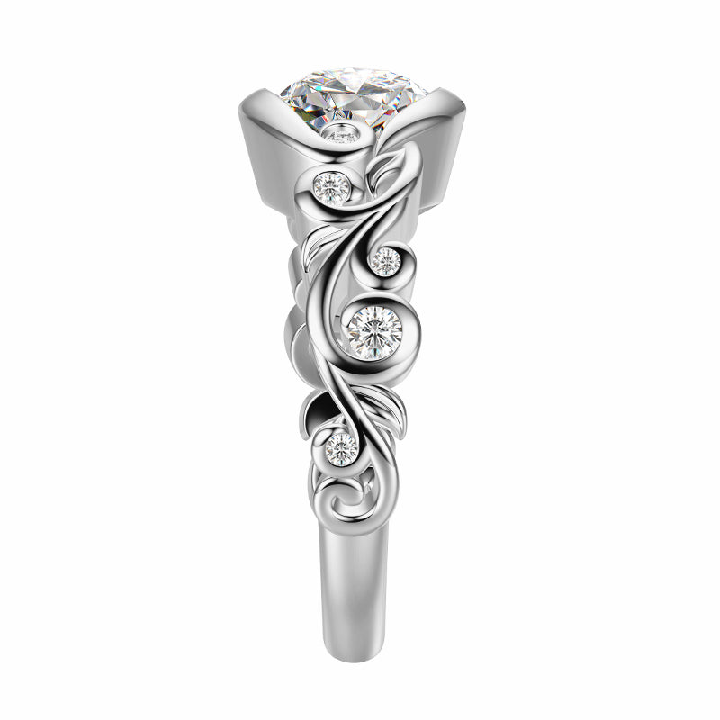 Vintage Bezel Set Moissanite Ring