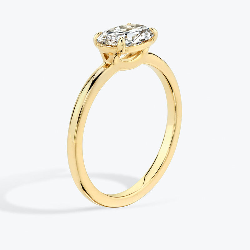 East West Pear Moissanite Engagement Ring-VOOGME