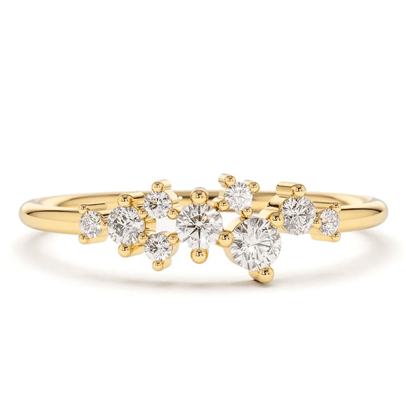 Shona Cluster Moissanite Wedding Band