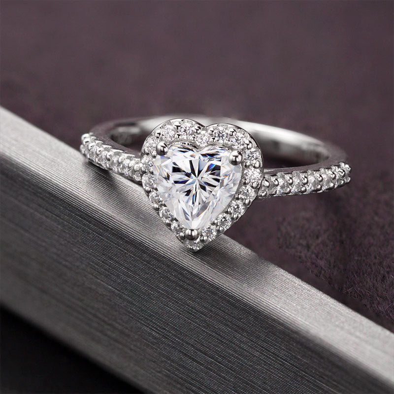 Halo Cut Moissanite Engagement Ring 1.0 ct-VOOGME