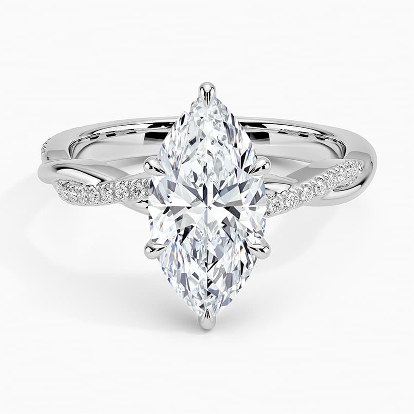 Infinity Twist Hidden Halo Moissanite Engagement Ring