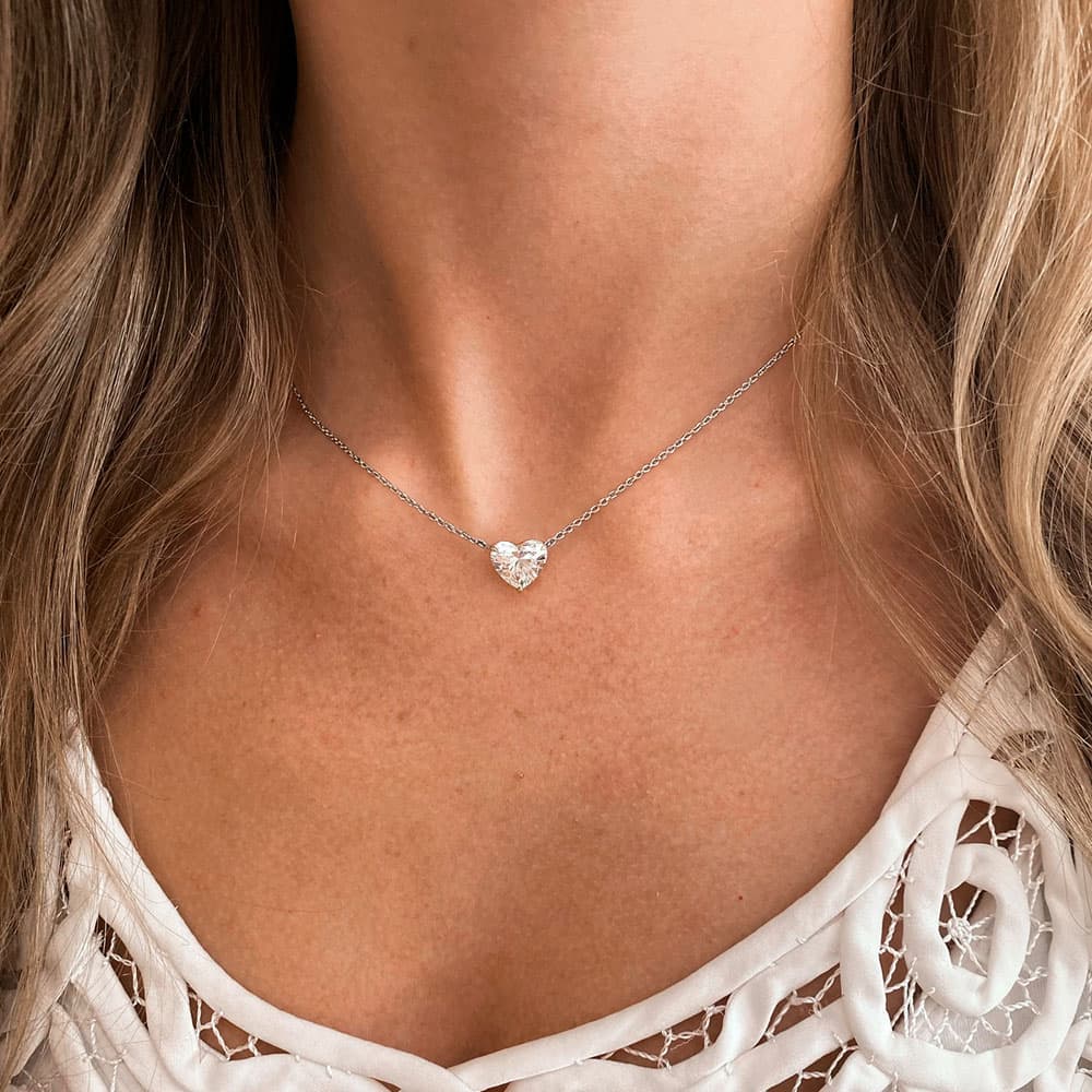 Solitaire Heart Moissanite Necklace