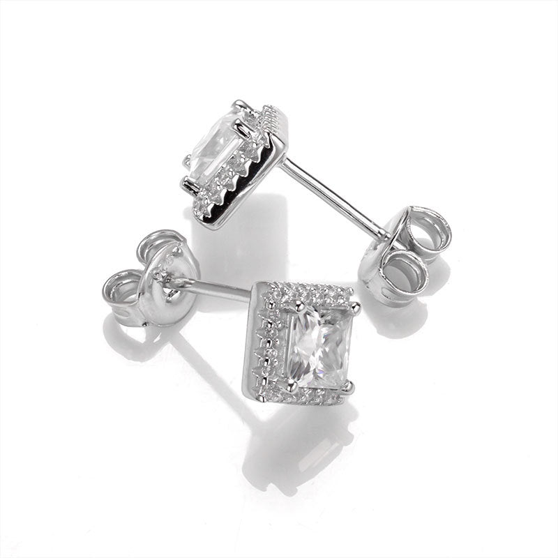 Florence Halo Moissanite Stud Earrings (1.0 ct.tw.)-VOOGME