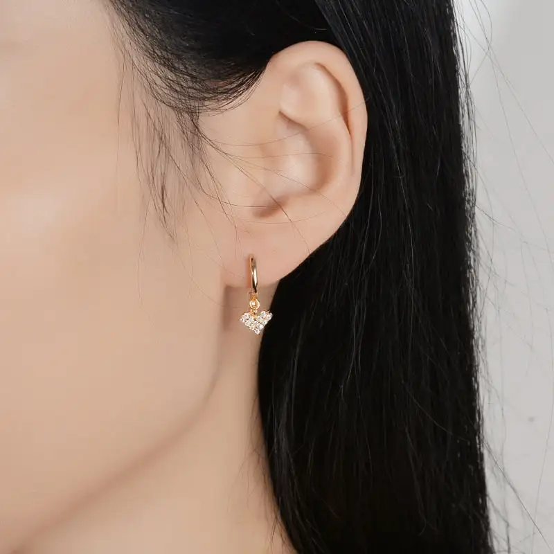 Heart Moissanite Drop Earrings