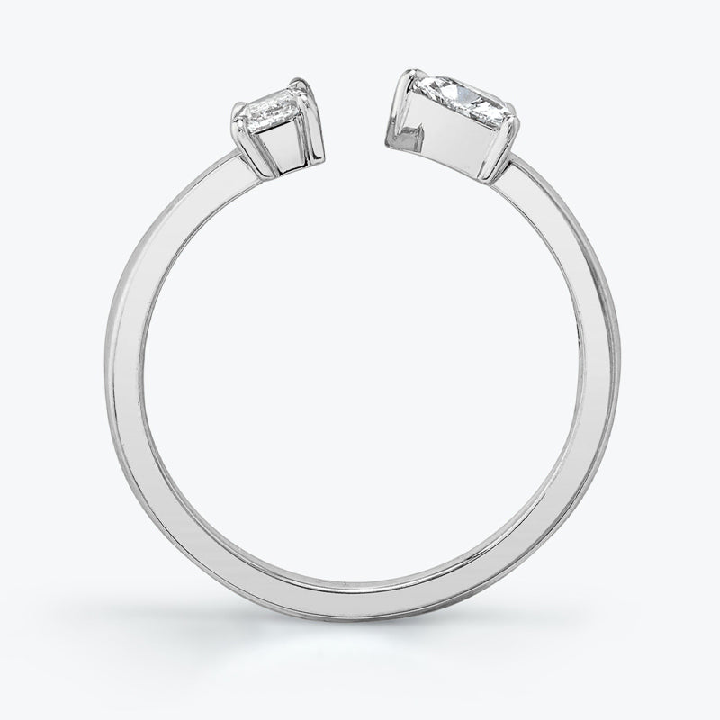 Mixed Cut Moissanite Stacking Ring Band (Emerald and Triangle)-VOOGME