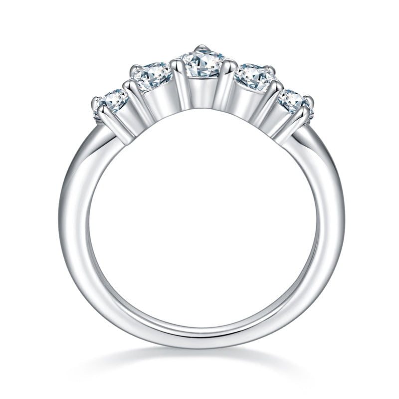 Five Stones Embrace Moissanite Wedding Band