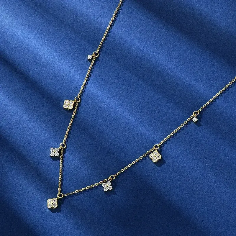 Creed Clover Moissanite Necklace