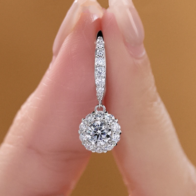 Flora Flower Moissanite Drop Earrings