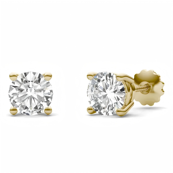 Lab-Created Diamond Four-Prong Stud Earrings