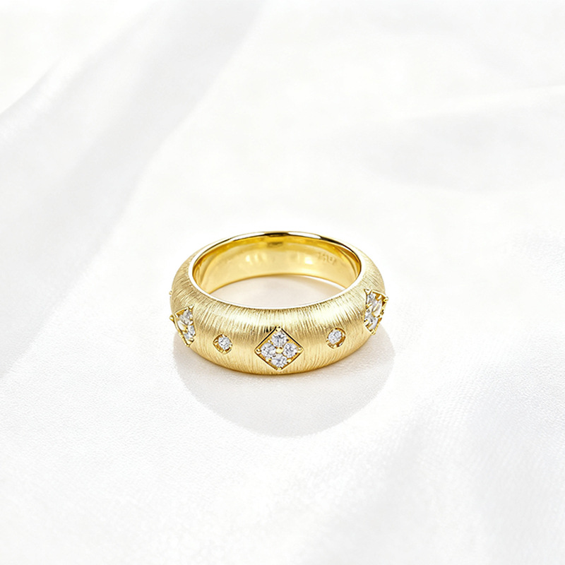 Nixie Brushed Finish Moissanite Ring