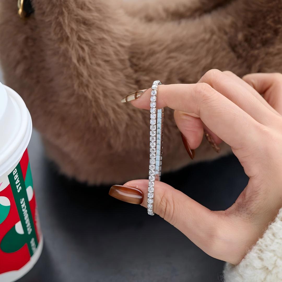 Moissanite Tennis Stretch Bracelet