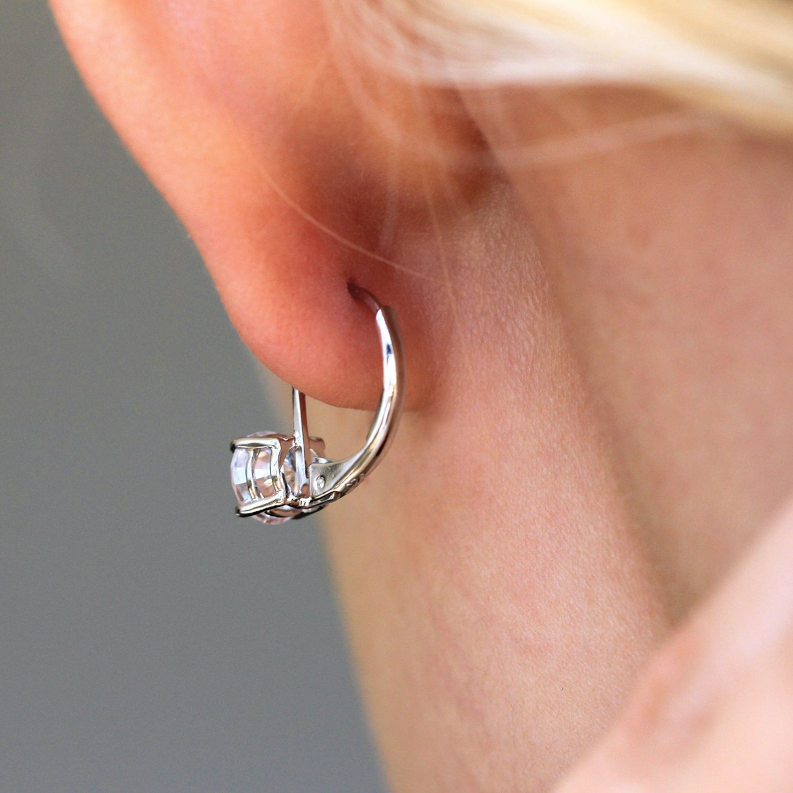 Classic Leverback Moissanite Earrings-VOOGME