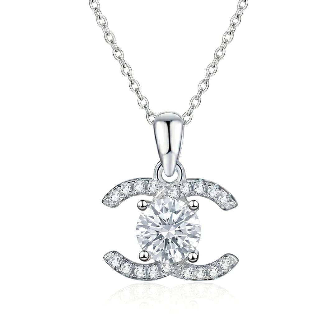 Double C Moissanite Necklace