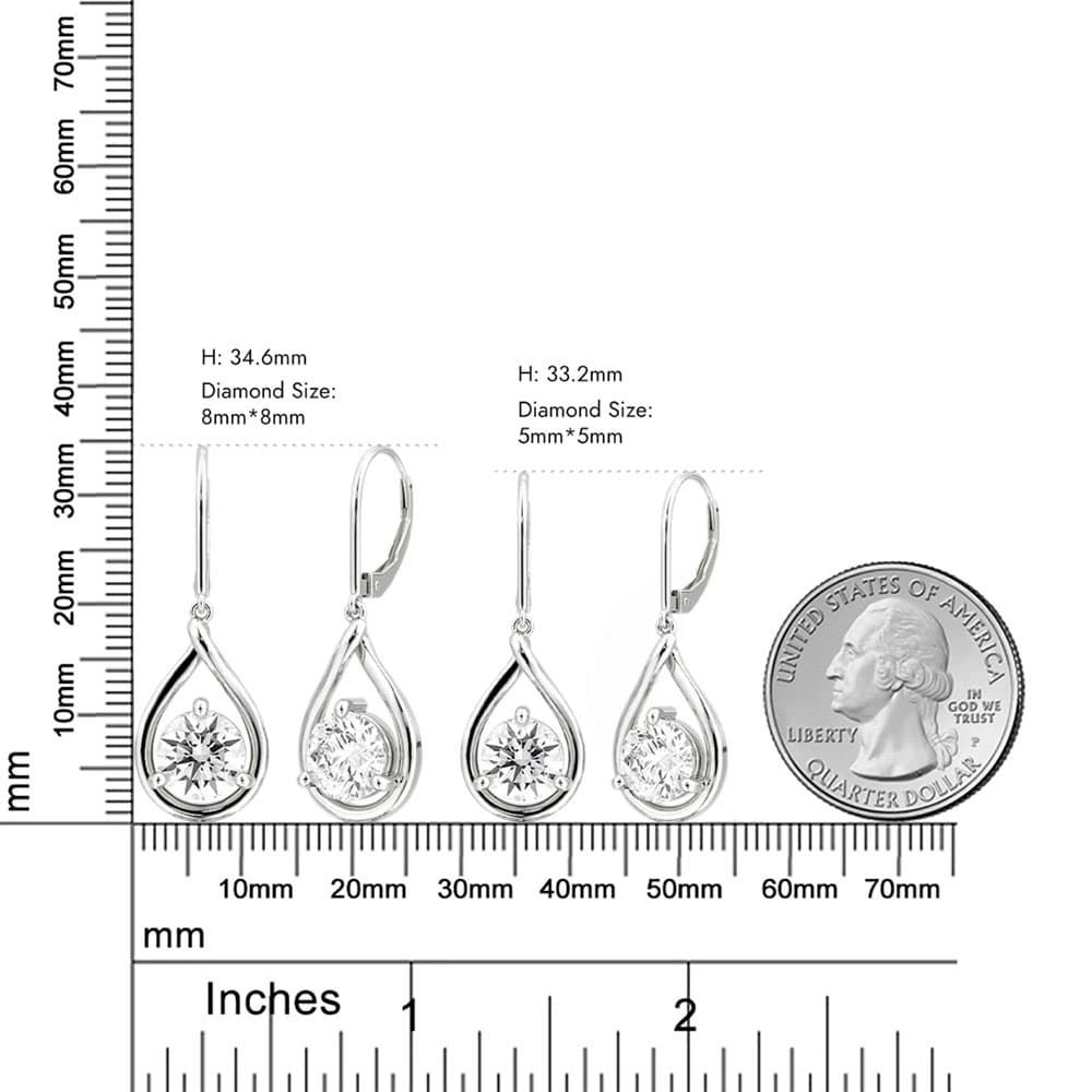 Pear Moissanite Leverback Earrings