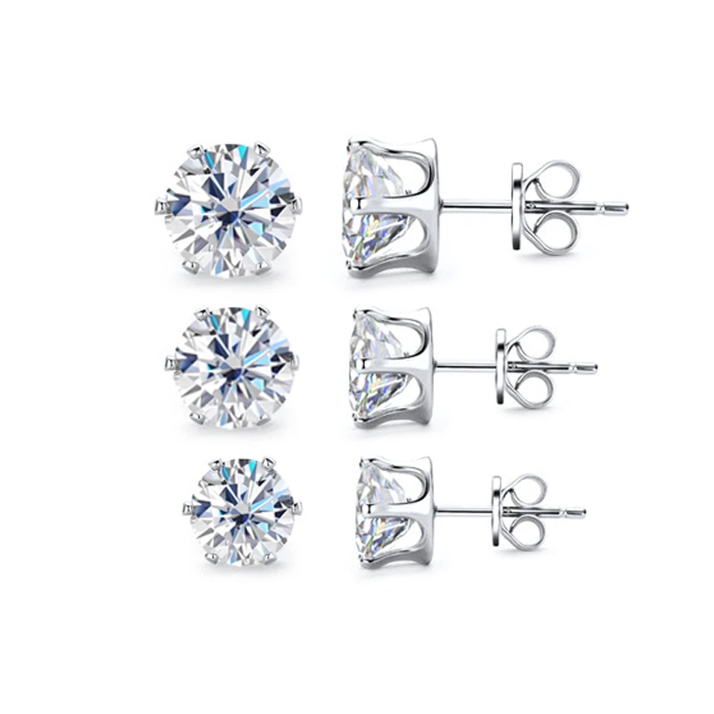 Paller Six Prong Moissanite Earrings