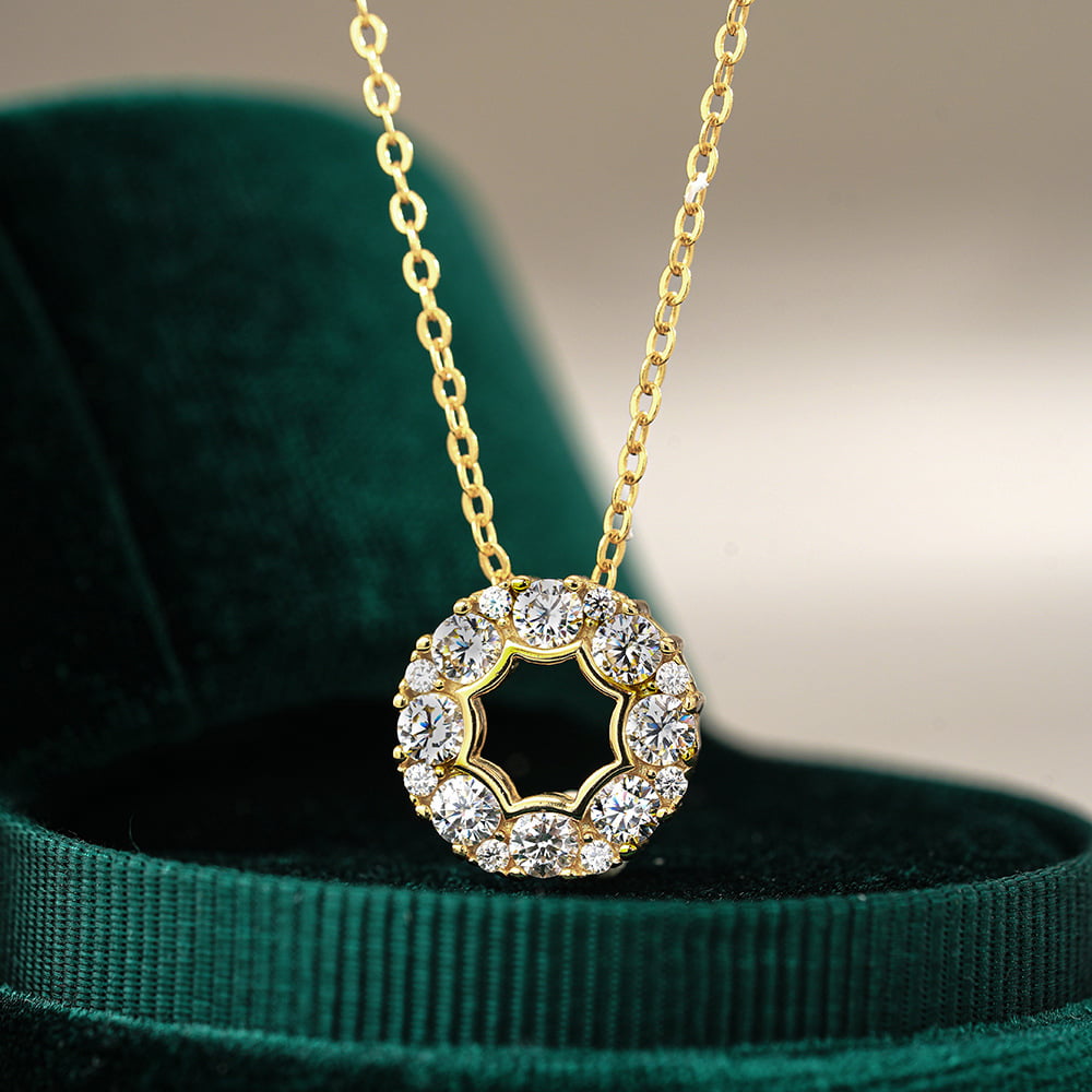 Angelic Halo Moissanite Necklace