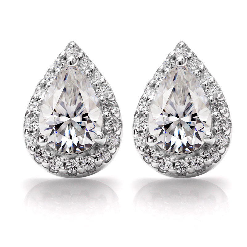 Florence Halo Moissanite Stud Earrings (1.0 ct.tw.)-VOOGME