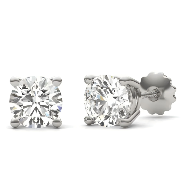 Lab-Created Diamond Four-Prong Stud Earrings