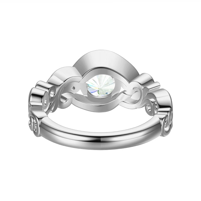 Vintage Bezel Set Moissanite Ring