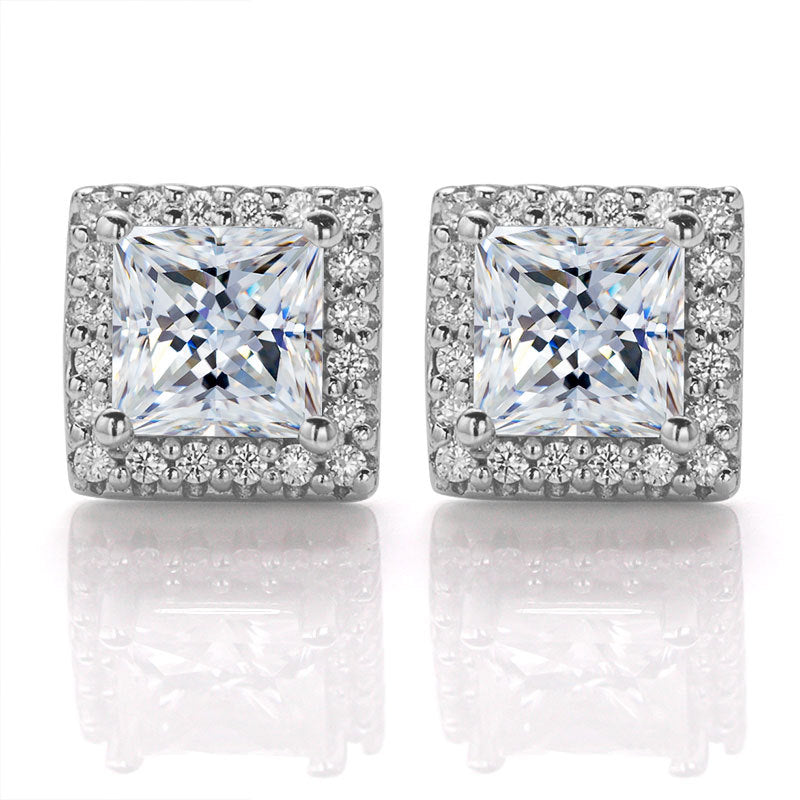 Florence Halo Moissanite Stud Earrings (1.0 ct.tw.)-VOOGME