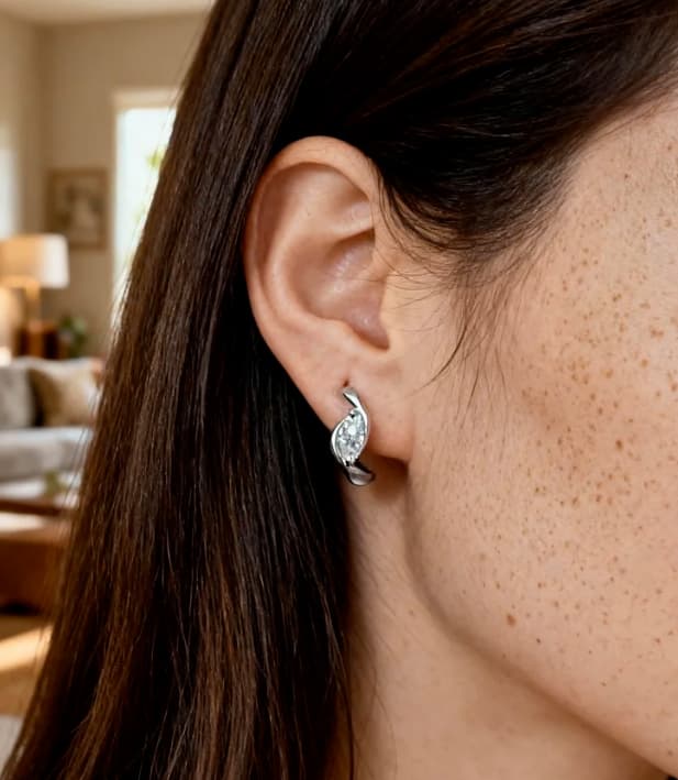 Oriel Marquise Moissanite Hoop Earrings