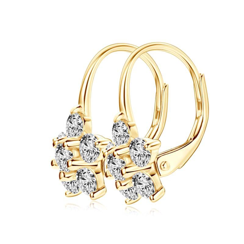 Flower Leverback Moissanite Earrings