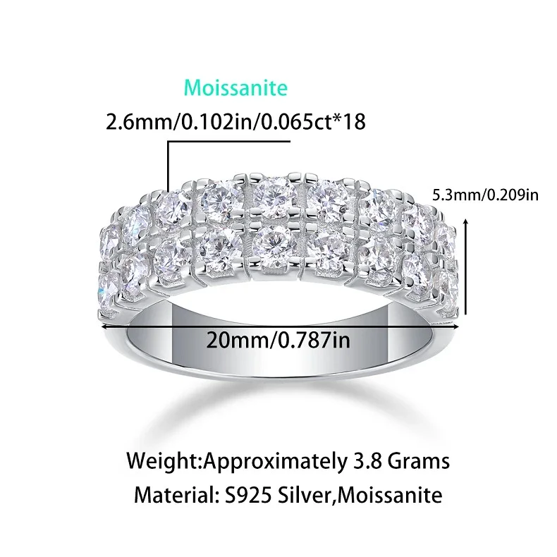Jess Double Row Moissanite Wedding Band