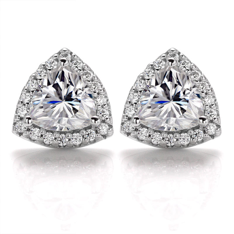 Florence Halo Moissanite Stud Earrings (4.0 ct.tw.)-VOOGME