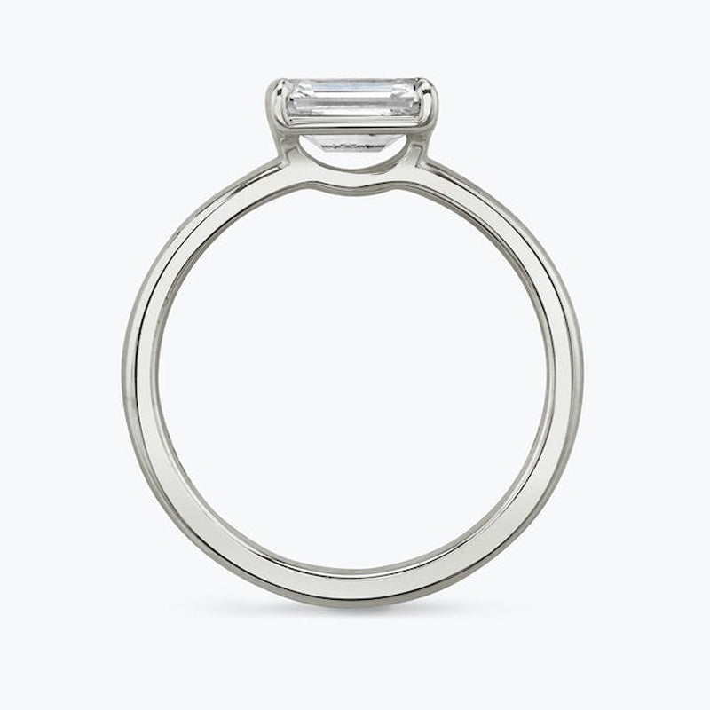 East West Pear Moissanite Engagement Ring-VOOGME