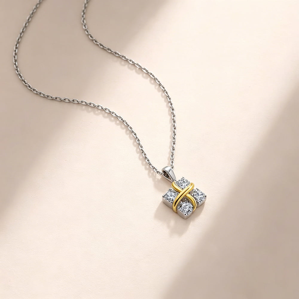 X Relief Moissanite Necklace