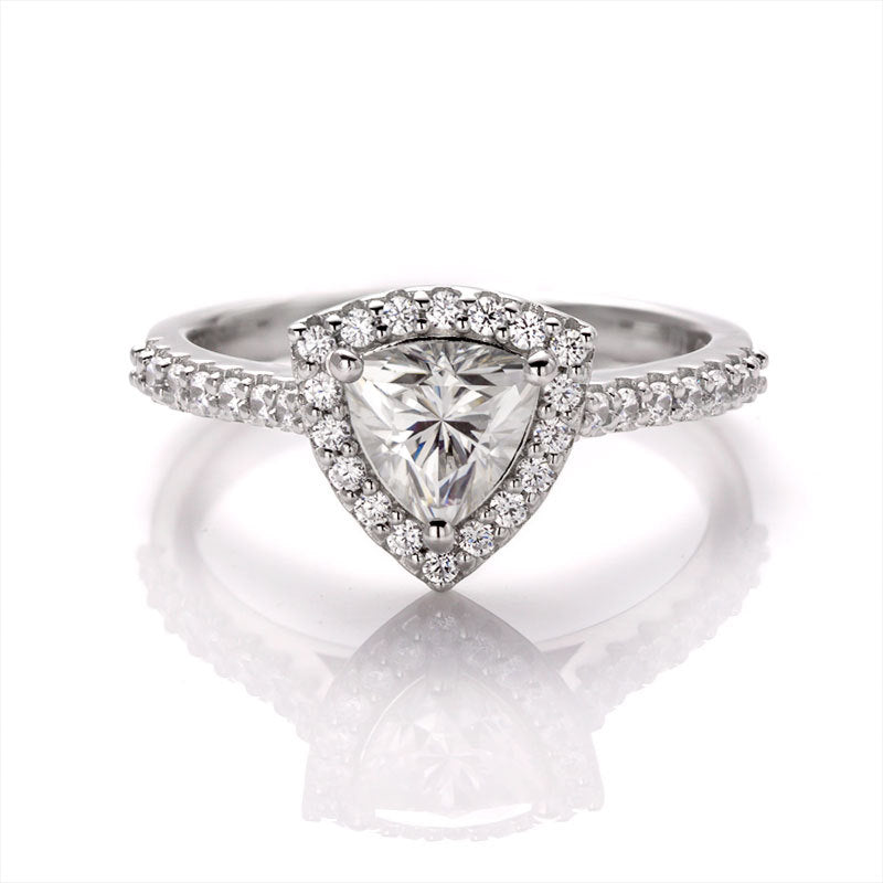 Halo Cut Moissanite Engagement Ring 1.0 ct-VOOGME