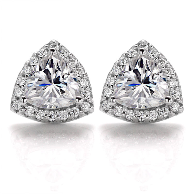 Florence Halo Moissanite Stud Earrings (1.0 ct.tw.)-VOOGME