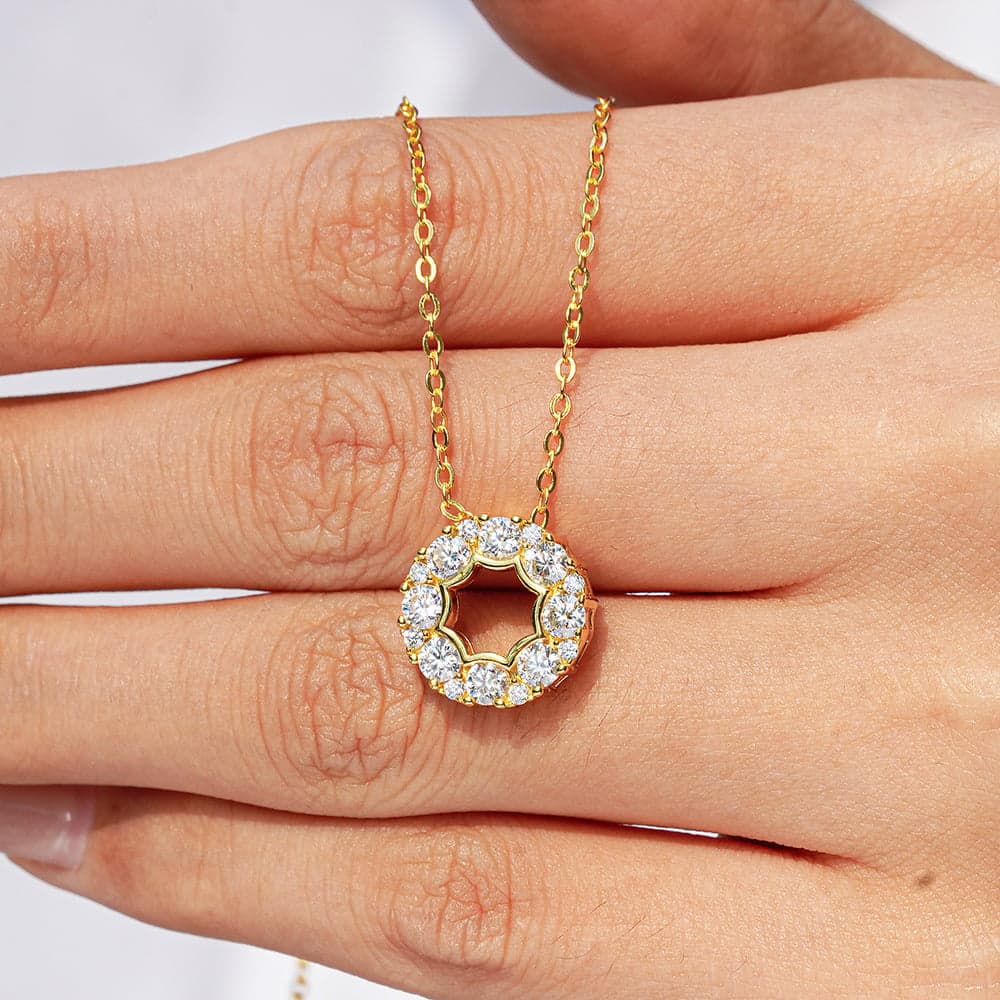Angelic Halo Moissanite Necklace
