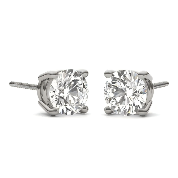 Lab-Created Diamond Four-Prong Stud Earrings