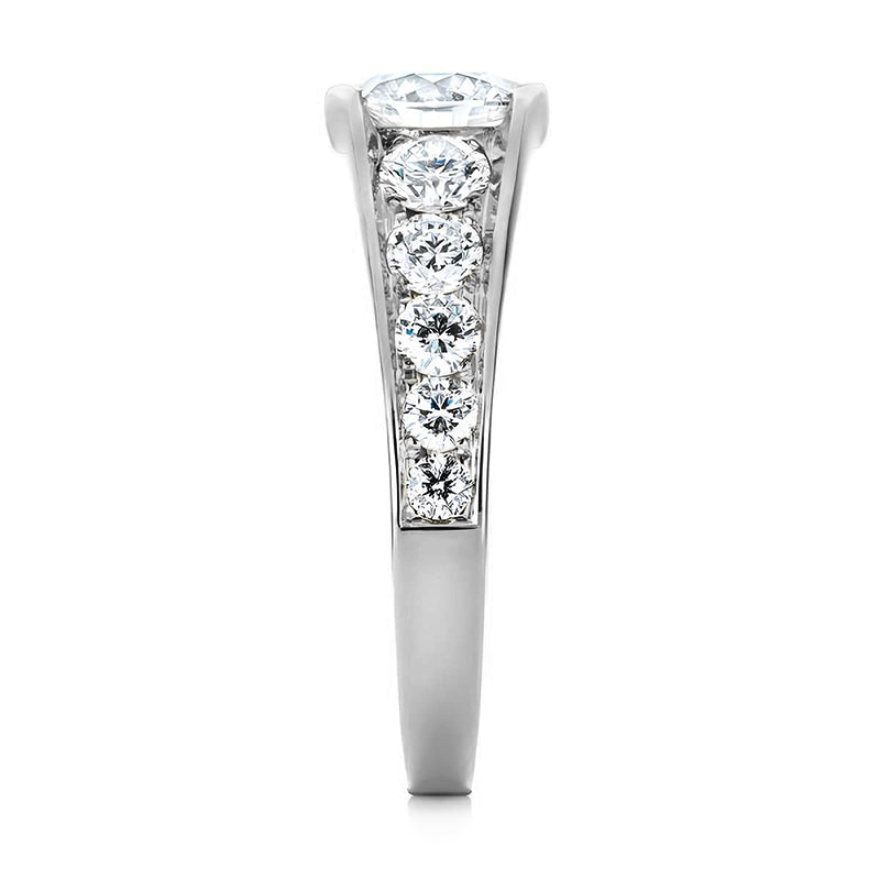 Bezel Channel Side Stone Moissanite Ring