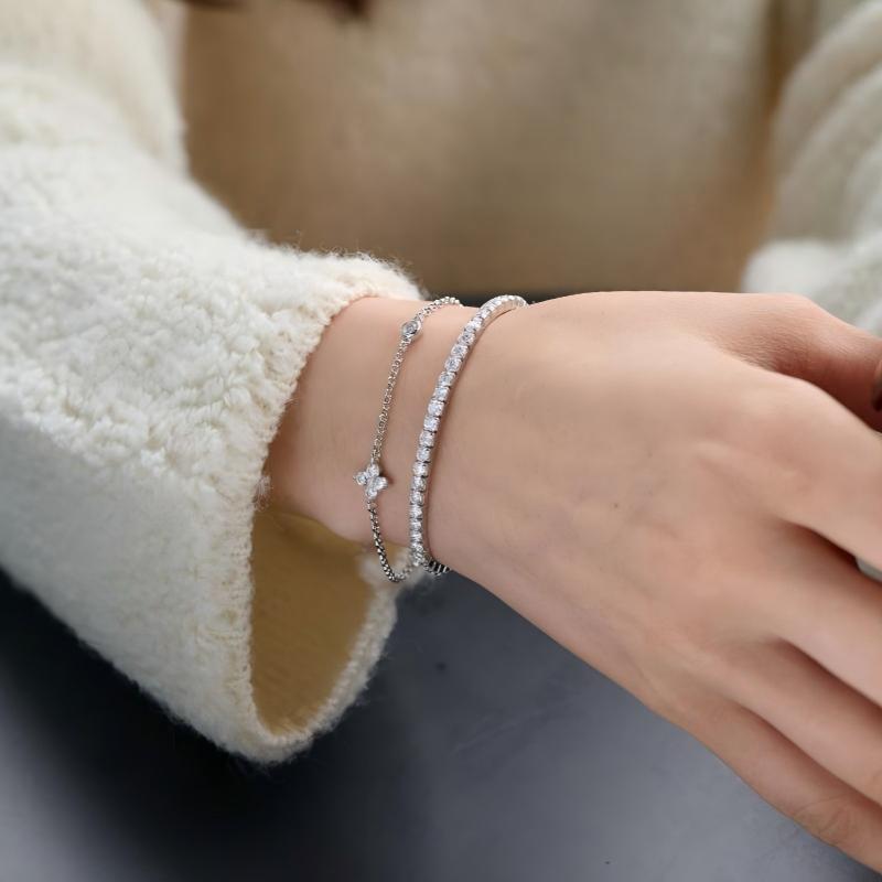 Moissanite Tennis Stretch Bracelet